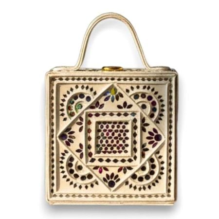 Mini Mandala Lippan Art Handcrafted Square Sling Bag